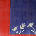 Royal Blue Pure Silk Saree with Hand Painted Florals - Image 4
