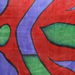 Purple Handpainted Pure Silk Saree - Image 4