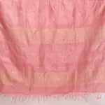Peachy Pink Pure Tussar Silk Saree - Image 4