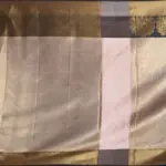 Powder Pink Kora Silk Saree with Gold Zari Weaves - Image 5