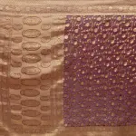 Purple Banarasi Silk Saree in Georgette adorned with Gold Zari Weaves - Image 4