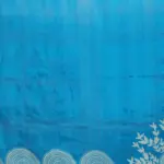 Blue Handpainted Pure Silk Saree - Image 5