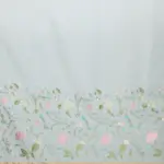 Baby Blue Organza Silk Saree with Beautiful Floral Embroidery - Image 5