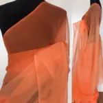Orange Chiffon Saree with Badla work - Image 2