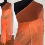 Orange Chiffon Saree with Badla work