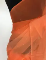 Orange Chiffon Saree with Badla work - Image 6
