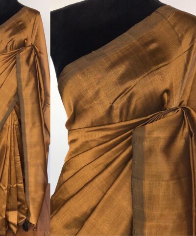 Mustard Pure Mangalagiri Silk Saree