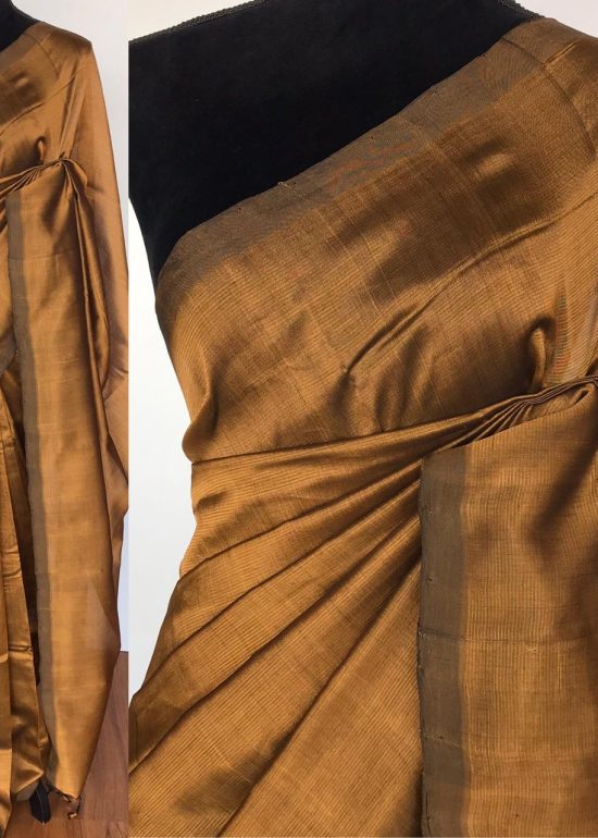 Mustard Pure Mangalagiri Silk Saree