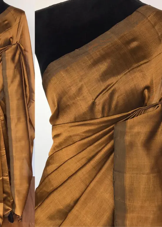 Mustard Pure Mangalagiri Silk Saree