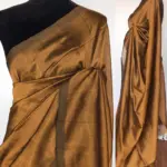 Mustard Pure Mangalagiri Silk Saree - Image 2