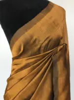 Mustard Pure Mangalagiri Silk Saree - Image 3