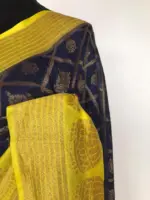 Navyblue Dupion Silk Saree with Gold Zari Weaves - Image 5