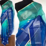 Blue Kota Silk Saree with Gold Zari Buttas