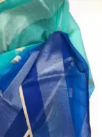 Blue Kota Silk Saree with Gold Zari Buttas - Image 6