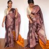 Mauve Kanjivaram Silk Saree with Handwoven Silver Zari Buttas