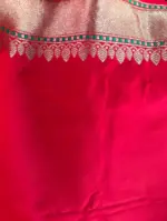 Peach Banarasi Silk Saree with Beautiful Meenakari Weaves - Image 7