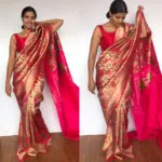 Pink Banarasi Silk Saree with Beautiful Paithani Weaves - Image 6