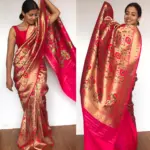 Pink Banarasi Silk Saree with Beautiful Paithani Weaves - Image 5