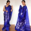 Royal Blue Kanjivaram Silk Saree with Paisley Motifs