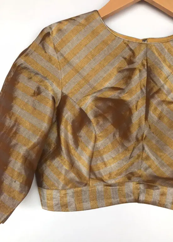 Handwoven Gold Pure Tissue Silk Blouse