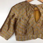 Handwoven Gold Pure Tissue Silk Blouse - Image 3