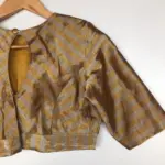Handwoven Gold Pure Tissue Silk Blouse - Image 5
