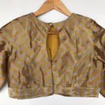 Handwoven Gold Pure Tissue Silk Blouse - Image 6