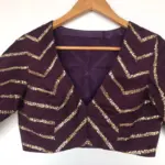 Dark Purple Raw Silk Blouse - Image 2