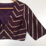 Dark Purple Raw Silk Blouse - Image 3