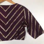 Dark Purple Raw Silk Blouse - Image 4