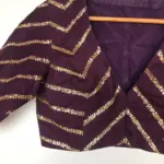 Dark Purple Raw Silk Blouse - Image 6