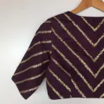 Dark Purple Raw Silk Blouse - Image 5