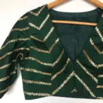 Bottle Green Raw Silk Blouse - Image 3