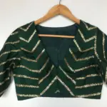 Bottle Green Raw Silk Blouse - Image 5