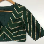 Bottle Green Raw Silk Blouse - Image 6