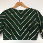Bottle Green Raw Silk Blouse - Image 9