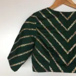 Bottle Green Raw Silk Blouse - Image 10