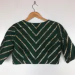 Bottle Green Raw Silk Blouse - Image 2