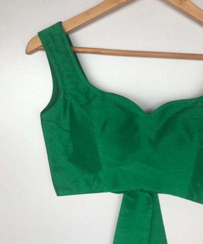 Green Raw Silk Blouse