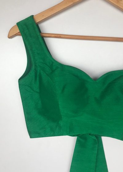 Green Raw Silk Blouse