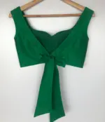 Green Raw Silk Blouse - Image 3