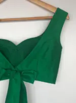Green Raw Silk Blouse - Image 4