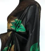 Black Banarasi Silk Saree with Beautiful Floral Zari Weaves - Image 6