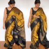 New Mustard Kanjivaram Silk Saree with Handwoven Gold zari weaves