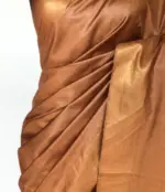 Beige Handloom Tussar Ghicha Silk Saree - Image 6