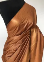 Beige Handloom Tussar Ghicha Silk Saree - Image 4