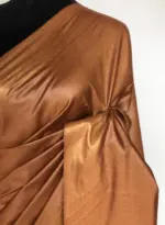 Beige Handloom Tussar Ghicha Silk Saree - Image 5