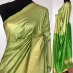 Green Handloom Tussar Ghicha Silk Saree - Image 2