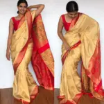 Beige Muga Silk Saree with Antique Gold Zari and Patola Weaves