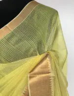 Yellow Mangalagiri Cotton Silk Saree with Kanchi Silk Border - Image 5